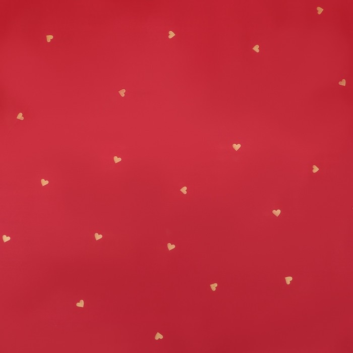 Пленка для цветов, 57см х10 м, "Сердечки", винная, 65 микрон