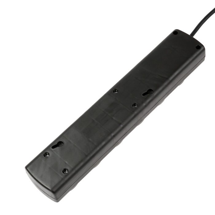 Сетевой фильтр Luazon Lighting, 5 розеток, 5 м, 2200 Вт, 3х0.75 мм2, 10 A, 220 В, c предохранителем, черный