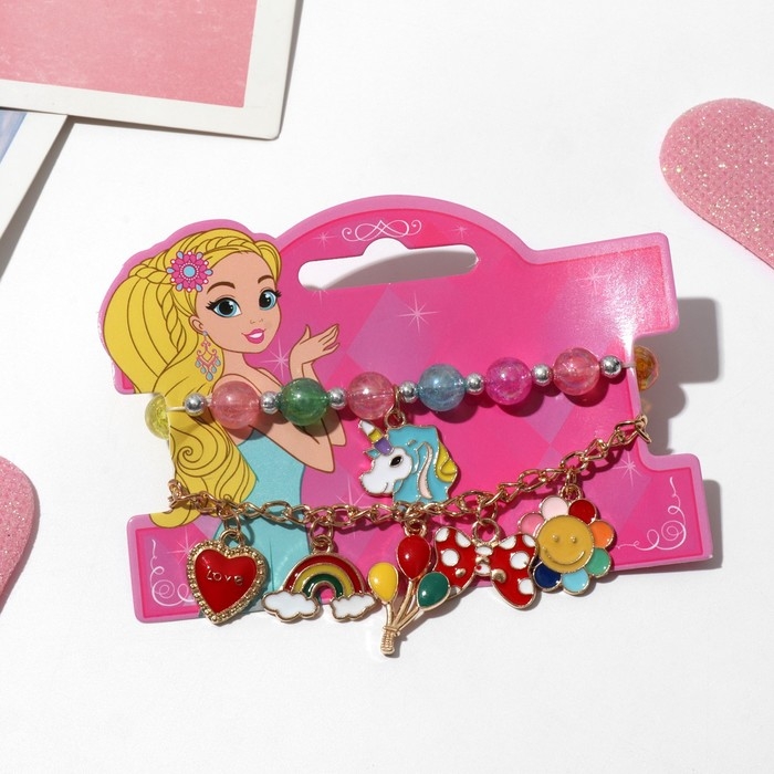 Набор детских браслетов (2 шт.) &laquo;Выбражулька&raquo;, веселье, цветной