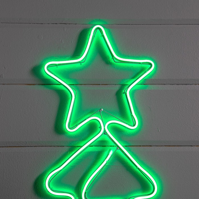 Неоновая фигура &laquo;Ёлочка&raquo;, 47 &times; 77 см, 480 LED, 220 В, свечение зелёное