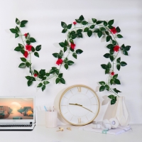 Лиана "Лист с розами" 1,9 м (цена за 1 шт. фасовка 5 шт) микс Лиана "Лист с розами" 1,9 м (цена за 1 шт. фасовка 5 шт) микс