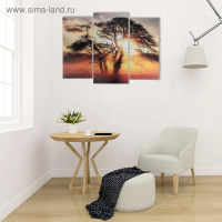 Модульная картина "На закате"  (2-25х52; 1-30х60) 60х80 см