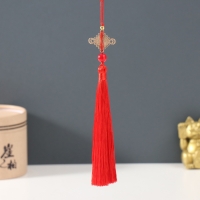Подвеска текстиль, металл "Узел счастья и бесконечности с иероглифом" красная 1х1,2х19,3 см 105374 Подвеска текстиль, металл "Узел счастья и бесконечности с иероглифом" красная 1х1,2х19,3 см 105374