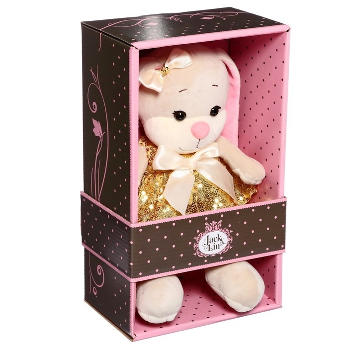 Мягкая игрушка &laquo;Зайка Лин в золотом платье с пайетками&raquo;, 20 см