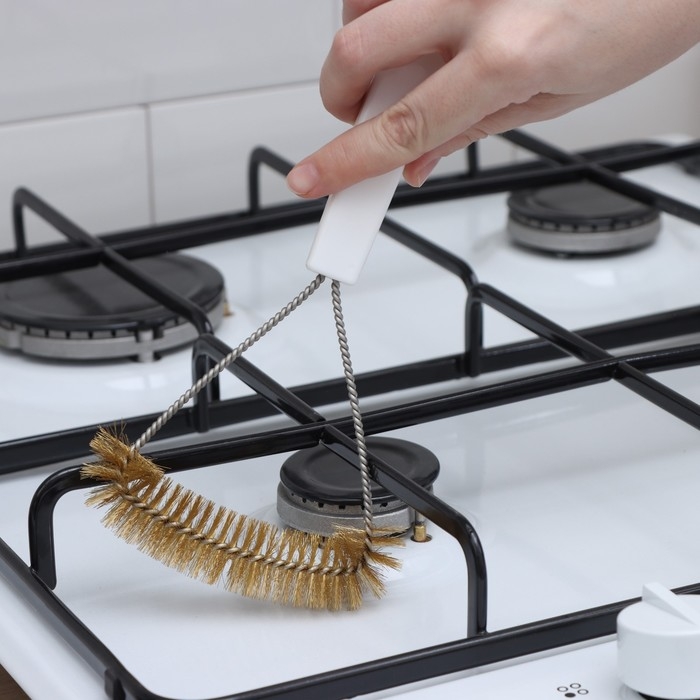 Щётка для чистки посуды и решёток-гриль Raccoon, металлической щетина, 23,5×11 см, цвет белый Щётка для чистки посуды и решёток-гриль Raccoon, металлической щетина, 23,5×11 см, цвет белый