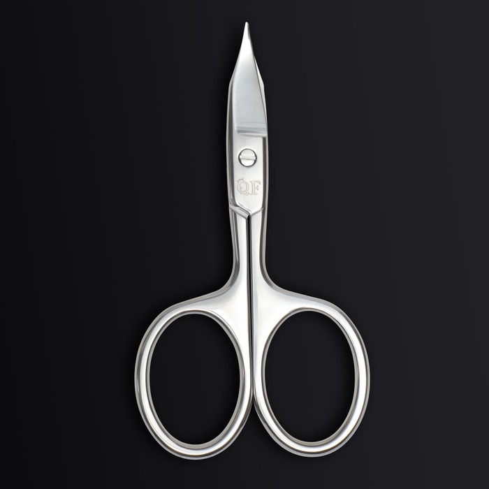 Ножницы маникюрные &laquo;Premium&raquo;, загнутые, широкие, заострённые, 9,5 см, на блистере, цвет серебристый