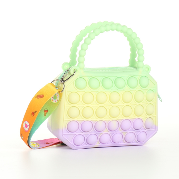 Сумка детская для девочки на молнии &laquo;Выбражулька&raquo;, pop it, цвет зелёный