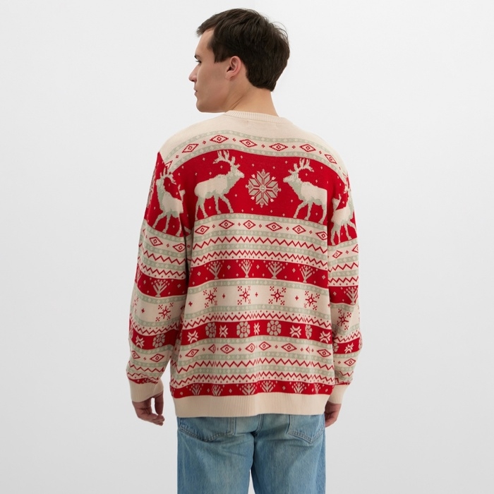 Новый год. Джемпер вязаный KAFTAN Scandinavia размер 56, красный Новый год. Джемпер вязаный KAFTAN Scandinavia размер 56, красный