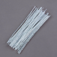 Проволока с ворсом для поделок &laquo;Блеск&raquo;, набор 50 шт, размер 1 шт: 30&times;0,6 см, цвет перламутр