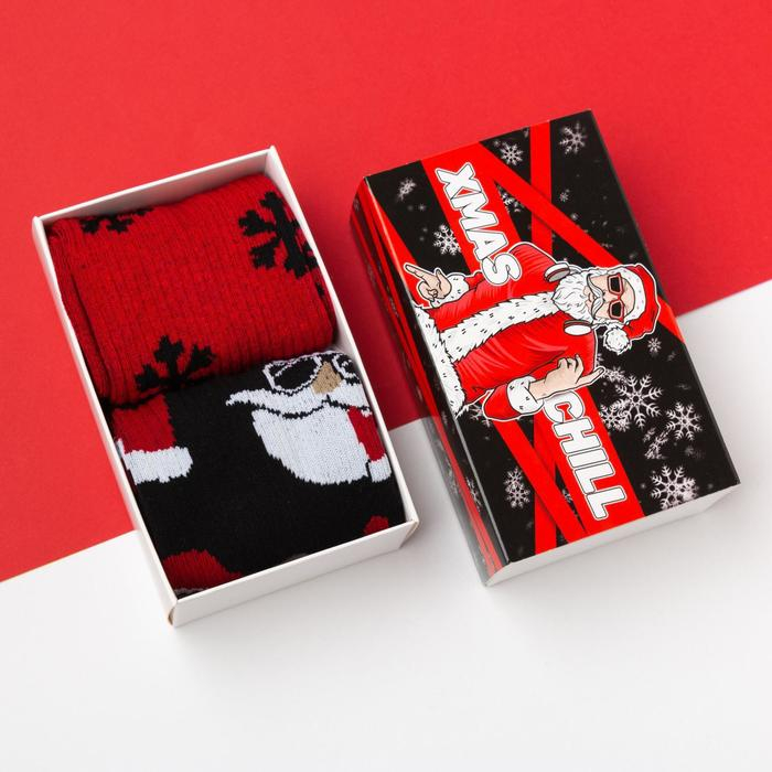 Набор новогодних мужских носков Набор новогодних мужских носков "Xmas chill" р. 41-44