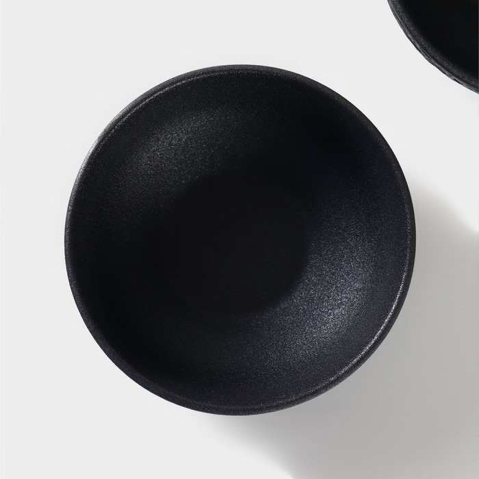Набор салатников фарфоровых Magistro Lofty, 2 предмета: 300 мл, d=12 см, цвет черный