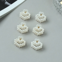 Краб для волос "Авена" (набор 6 шт) сердце, 2,5 см, белый Краб для волос "Авена" (набор 6 шт) сердце, 2,5 см, белый