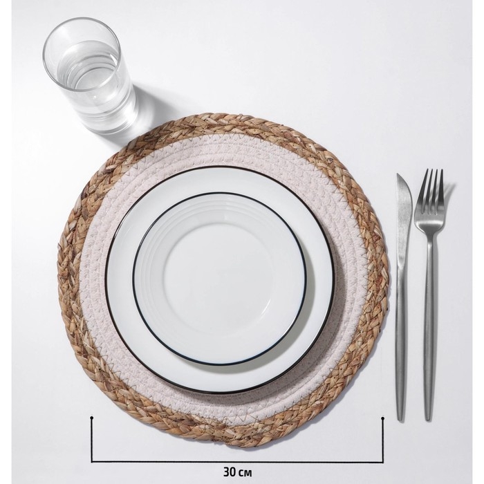 Салфетка сервировочная на стол Доляна &laquo;Мэг&raquo;, 30&times;30 см, цвет белый