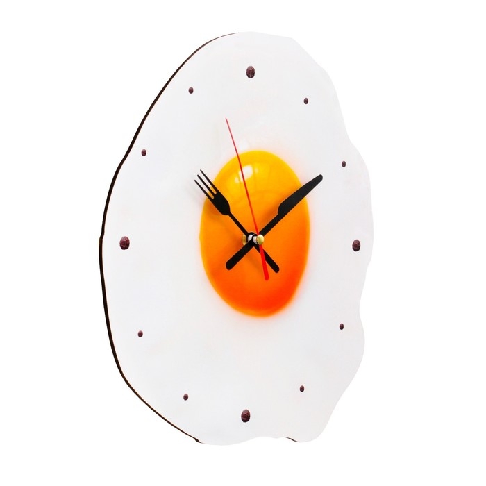 Часы настенные кухонные Часы настенные кухонные "Глазунья", плавный ход, d=24 см