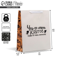 Пакет подарочный ламинированный двухсторонний, упаковка, &laquo;Что-то очень крутое&raquo;, L 40 х 31 х 11,5 см