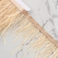 Тесьма с перьями страуса, 8-10 см, 5 ± 0,5 м, цвет слоновая кость Тесьма с перьями страуса, 8-10 см, 5 ± 0,5 м, цвет слоновая кость