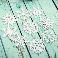 Набор для новогоднего декора "Снежинки", фетр, размер снежинки &mdash; 3,5 см, 36 шт.