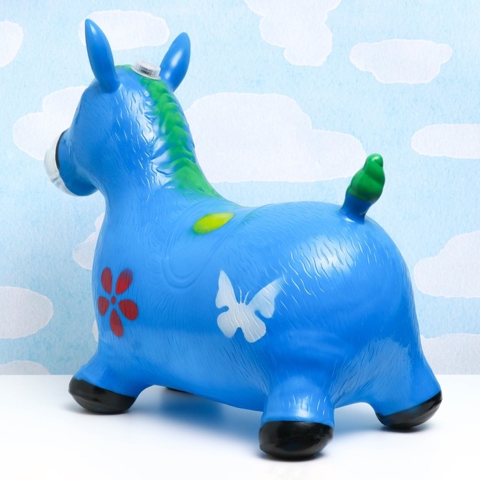 Игрушка - прыгун детская Игрушка - прыгун детская "Музыкальная Лошадка" резиновая надувная, 50х30см, синяя