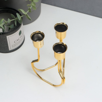 Подсвечник металл на 3 свечи "Равновесие" золото 15х10х10 см Подсвечник металл на 3 свечи "Равновесие" золото 15х10х10 см