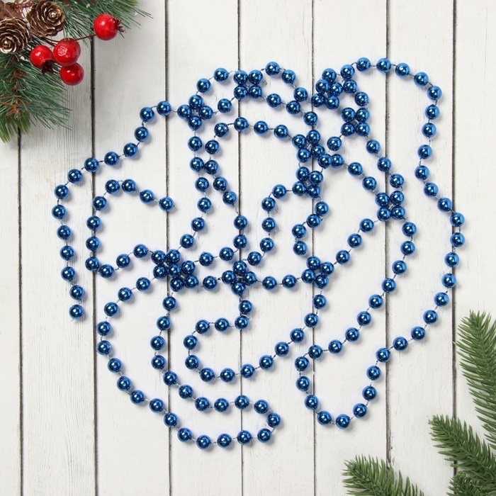 Бусы на ёлку 2,7 м Бусы на ёлку 2,7 м "Шарики" d-9 мм, синий