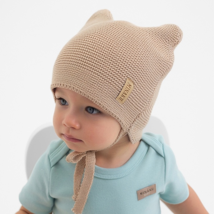Шапка детская MINAKU  р-р 48-50, цвет бежевый