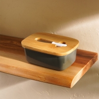 Маслёнка SL Home &laquo;Каса Перфекто&raquo;, с ножом для масла, бамбуковая крышка, 15&times;10&times;5,5 см