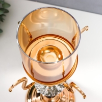 Подсвечник металл, стекло на 1 свечу "Карино" d-7 см, золото 15,5х15,5х33 см