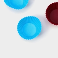 Набор форм для выпечки Доляна &laquo;Риб.Круг&raquo;, силикон, 7&times;3,3 см, 6 шт, цвет МИКС