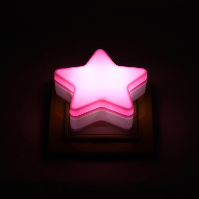Ночник пластик LED Ночник пластик LED "Звёздочка" МИКС 8х8х2,5 см RISALUX