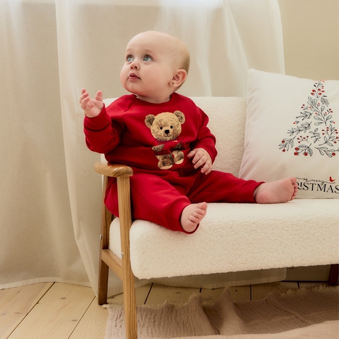 Костюм (свитшот и штанишки) Крошка Я "Новогодние медвежата", рост 62-68 см