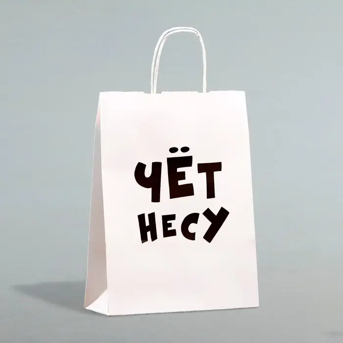 Пакет подарочный бумажный &laquo;Чёт несу&raquo;, 24&times;14&times;28 см