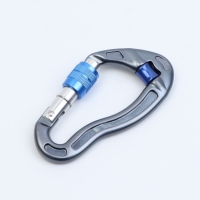 Карабин с роликом для альпинизма, с муфтой, серо-голубой, 10.8 см, 25 KN