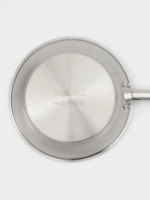 Сковорода d=28 см, h=6 см, толщина стенки 0,6 мм, индукция, дно al+fe+al