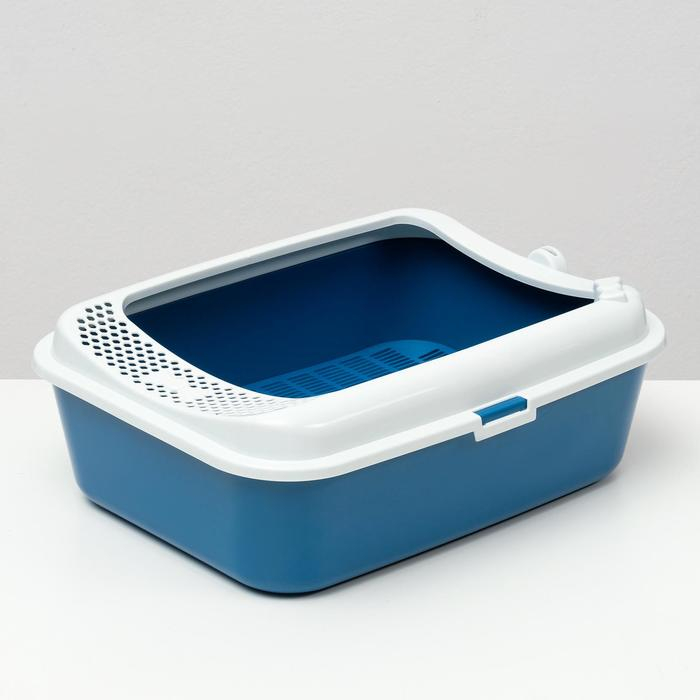 Туалет Сима с бортом + сетка + совок-микс 30 х 39 х 13,5 см синий FIX Туалет Сима с бортом + сетка + совок-микс 30 х 39 х 13,5 см синий FIX