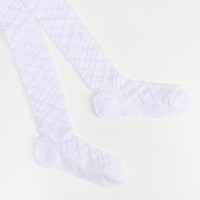 Колготки детские ажурные, цвет белый, рост 134-140 см