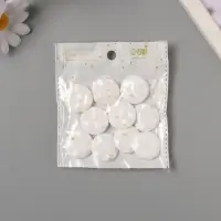 Бусины для творчества акрил "Плоский мятый круг" белый 2,5х2,5х0,6 см