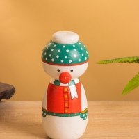 Деревянная кукла кокеши "Снеговичок" 7х7,5х15 см