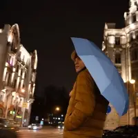 Зонт складной Manifest Color со светоотражающим куполом, синий