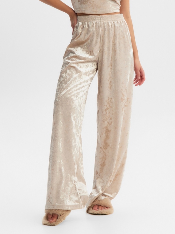Брюки домашние KAFTAN Velvet 40-42, бежевый