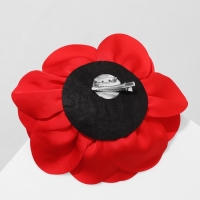 Брошь текстильная &laquo;Цветок&raquo; камелия, цвет красный