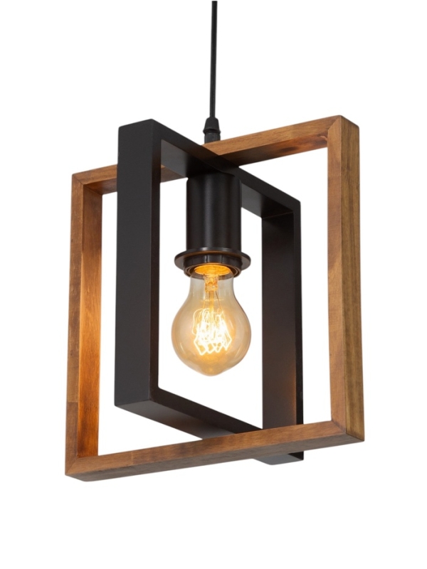 Светильник BayerLux ЭКО "Кристофер" 1х40Вт Е27 черный/коричневый 24х24х100см