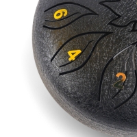 Глюкофон - музыкальный инструмент, цветок черный, 11 лепестков, 18 х 18 х 11 см