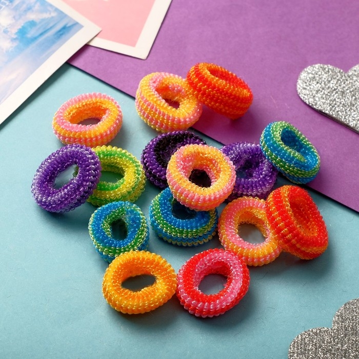 Резинка для волос "Махрушка" (набор 50 шт) полоски яркость, 2,5 см