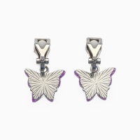 Серьги клипсы детские Выбражулька &laquo;Блеск бабочки&raquo;, фиолетовые