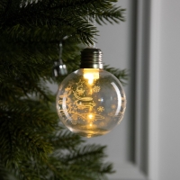 Ёлочный шар &laquo;Хрустальный&raquo;, батарейки, 1 LED, свечение тёплое белое