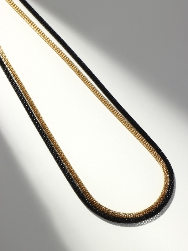 Бусы 2 нити &laquo;Трансформер&raquo; (несколько способов носки), цвет чёрно-золотой, 118 см