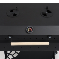 Мангал GrilMe MAX, 35 х 115 х 83 см, сталь 2 мм, термометр, 2 полки, колёса