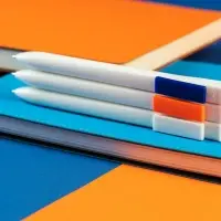 Ручка шариковая Swiper SQ, белая с неоново-оранжевым