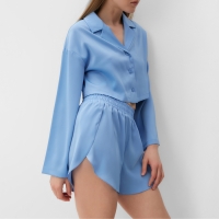 Комплект (сорочка, шорты) женская MINAKU: Home collection цвет небесно-голубой , р-р 42 Комплект (сорочка, шорты) женская MINAKU: Home collection цвет небесно-голубой , р-р 42