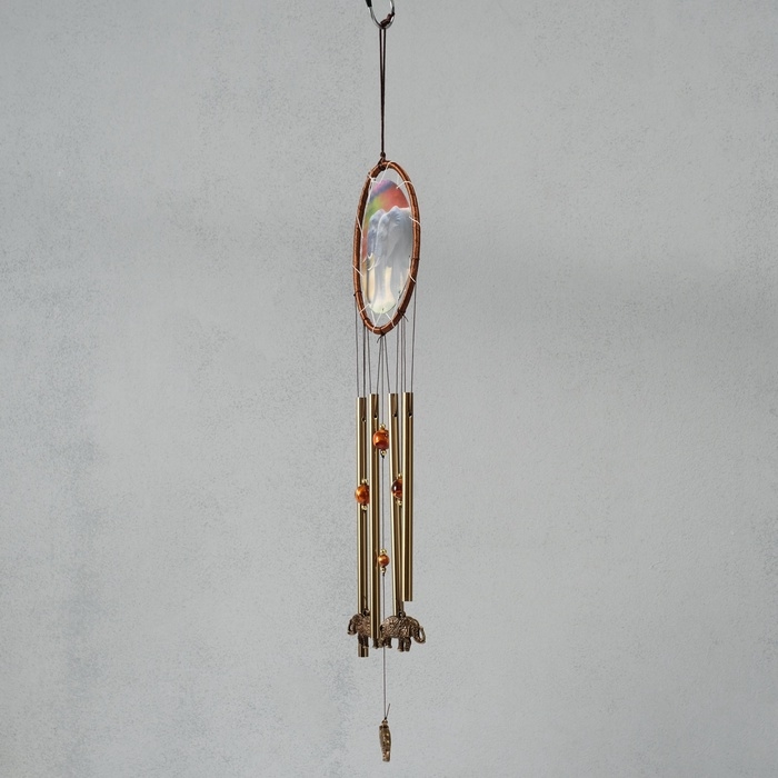 Музыка ветра металл "Слоны" 4 трубки 1,8х16х57 см